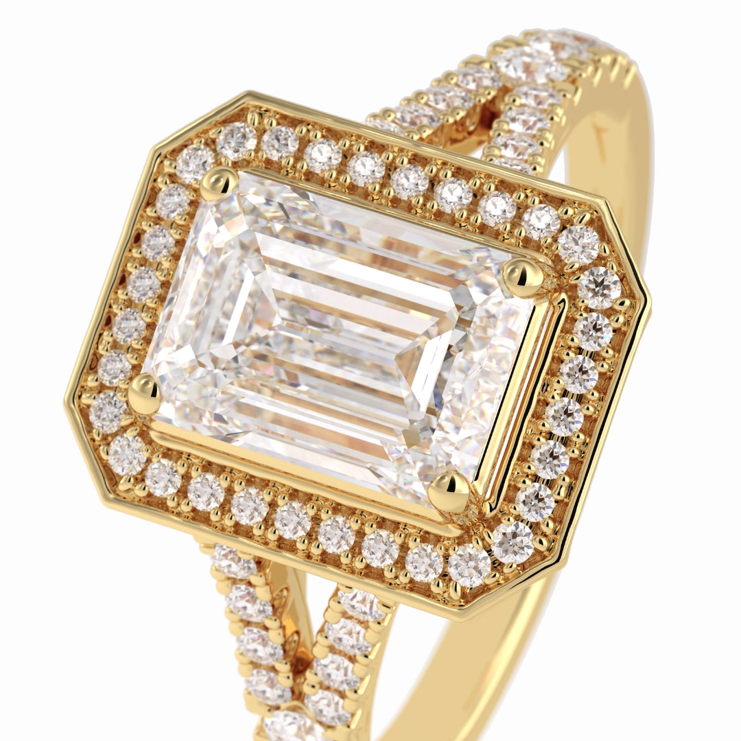 Lab Grown 2.84 CT Emerald Cut Diamond Minimalist Handmade Ring