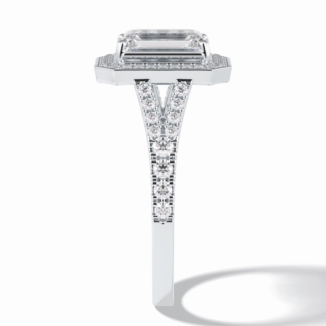 Lab Grown 2.84 CT Emerald Cut Diamond Minimalist Handmade Ring