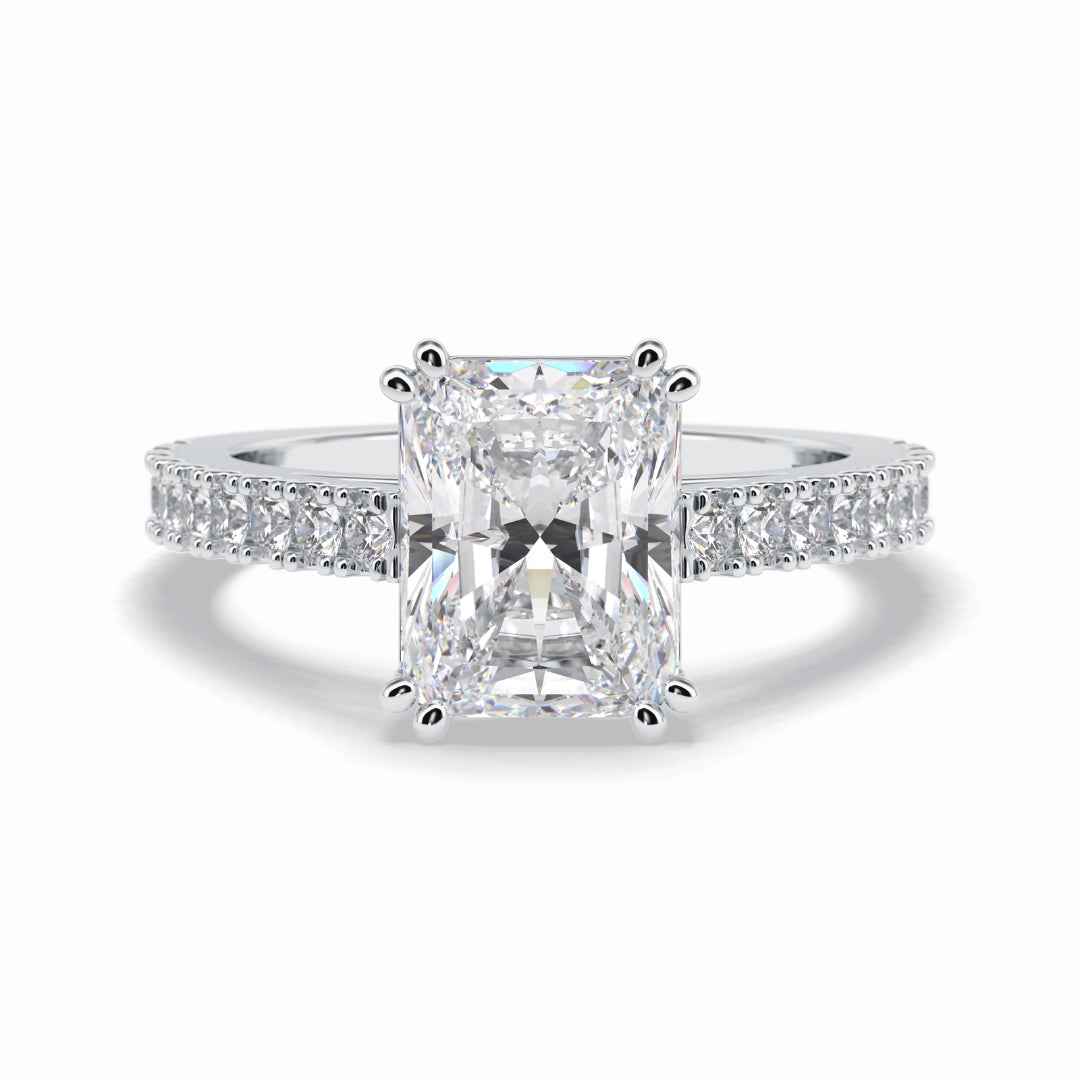 Lab Grown 3.05 CT Radiant Cut Diamond Boho & Hippie Engagement Ring