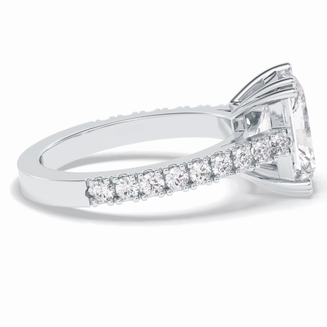 Lab Grown 3.05 CT Radiant Cut Diamond Boho & Hippie Engagement Ring