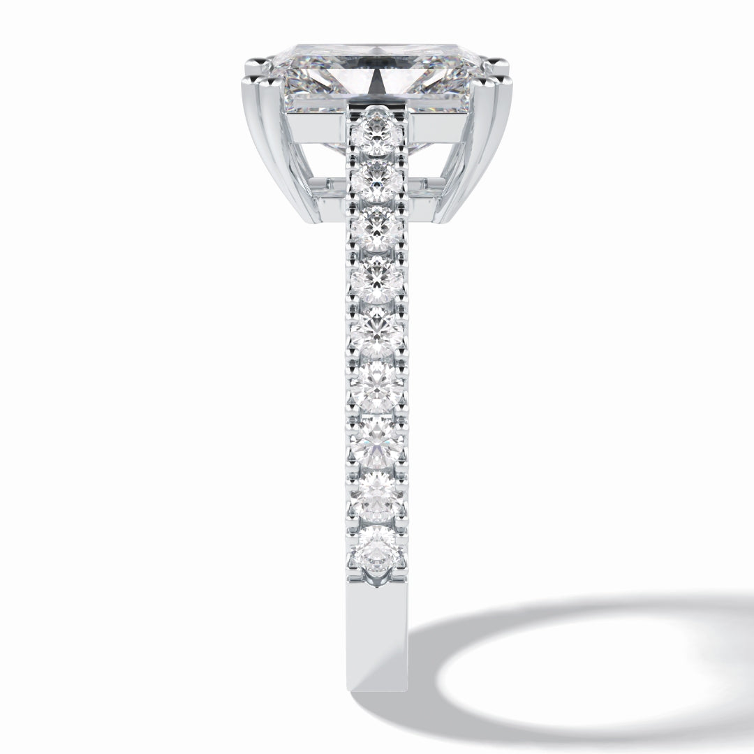 Lab Grown 3.05 CT Radiant Cut Diamond Boho & Hippie Engagement Ring