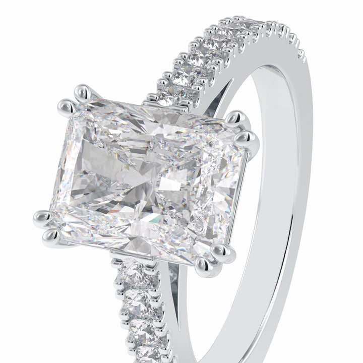 Lab Grown 3.05 CT Radiant Cut Diamond Boho & Hippie Engagement Ring