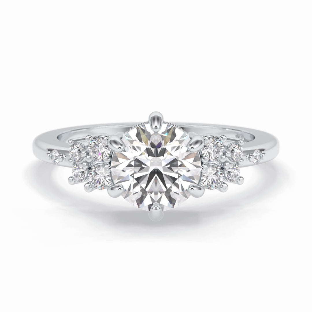 Lab Grown 1.89 CT Round Cut Diamond Boho & Hippie Engagement Ring