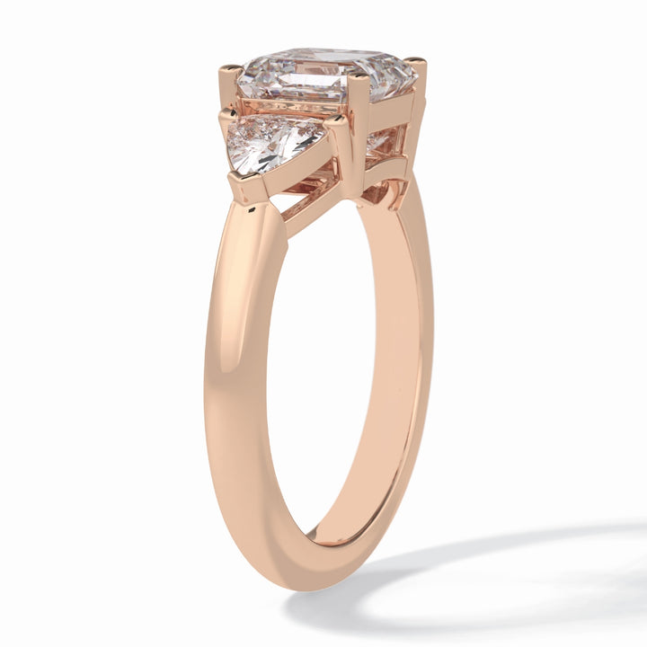 Lab Grown 3.71 CT Asscher Cut Diamond Avant Garde Anniversary Ring