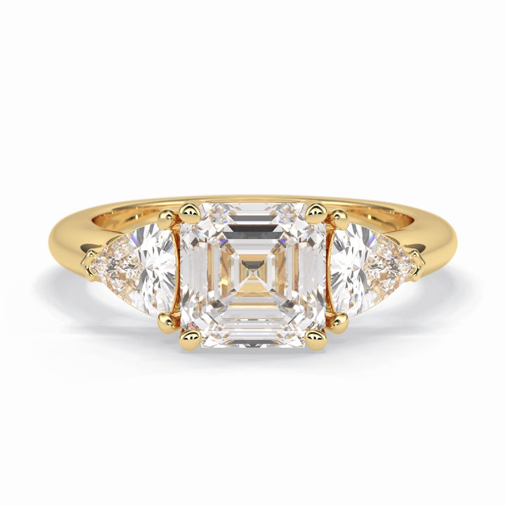 Lab Grown 3.71 CT Asscher Cut Diamond Avant Garde Anniversary Ring