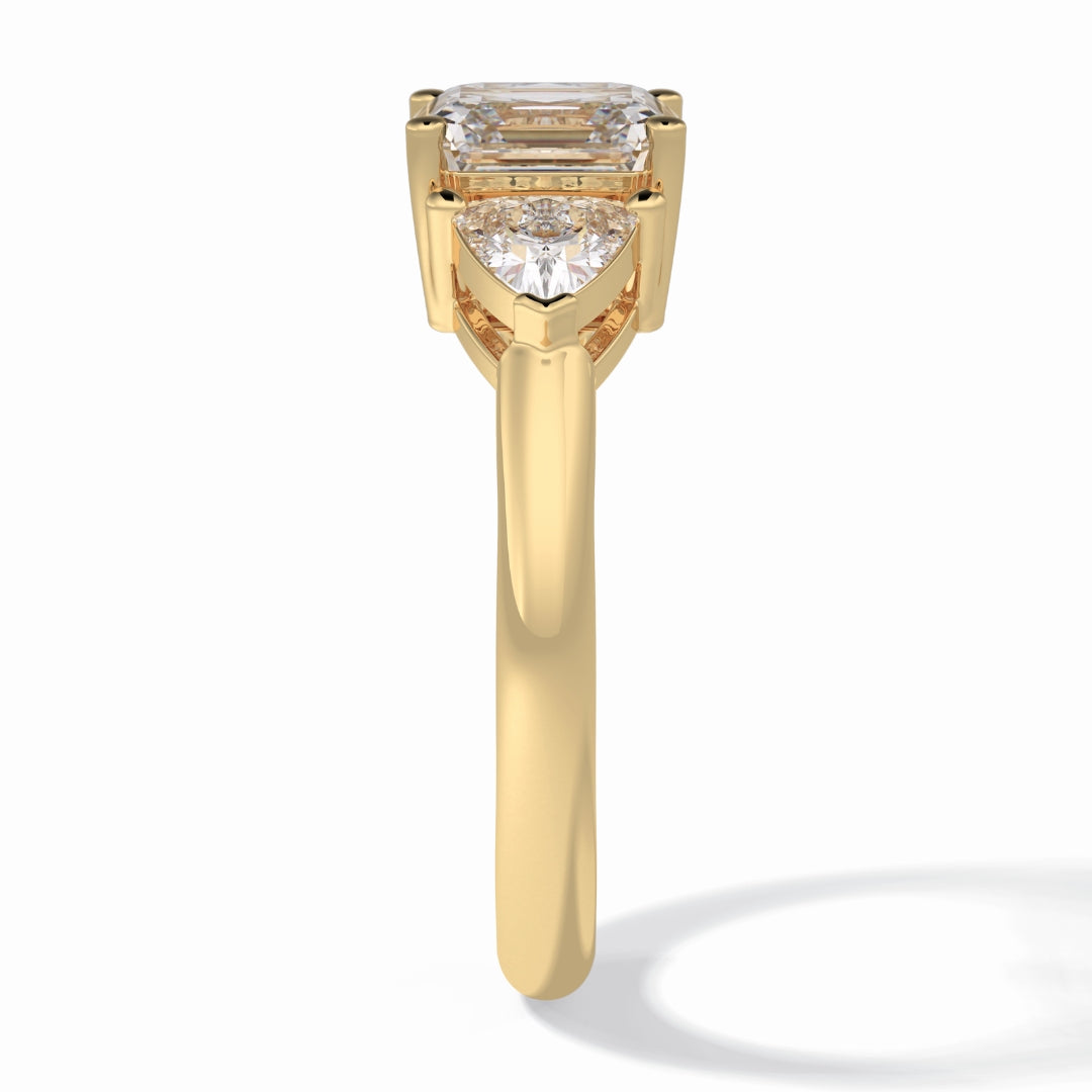 Lab Grown 3.71 CT Asscher Cut Diamond Avant Garde Anniversary Ring