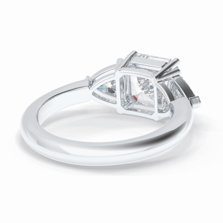 Lab Grown 3.71 CT Asscher Cut Diamond Avant Garde Anniversary Ring