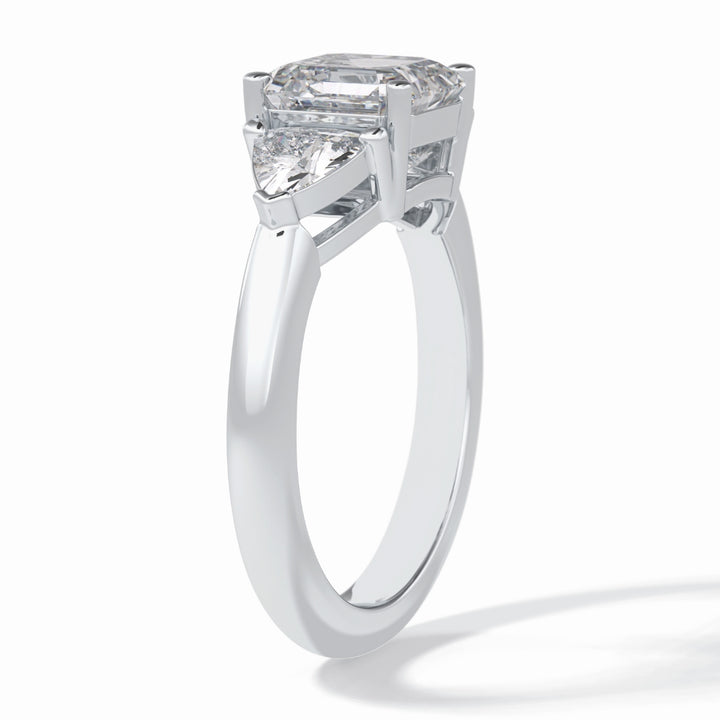 Lab Grown 3.71 CT Asscher Cut Diamond Avant Garde Anniversary Ring