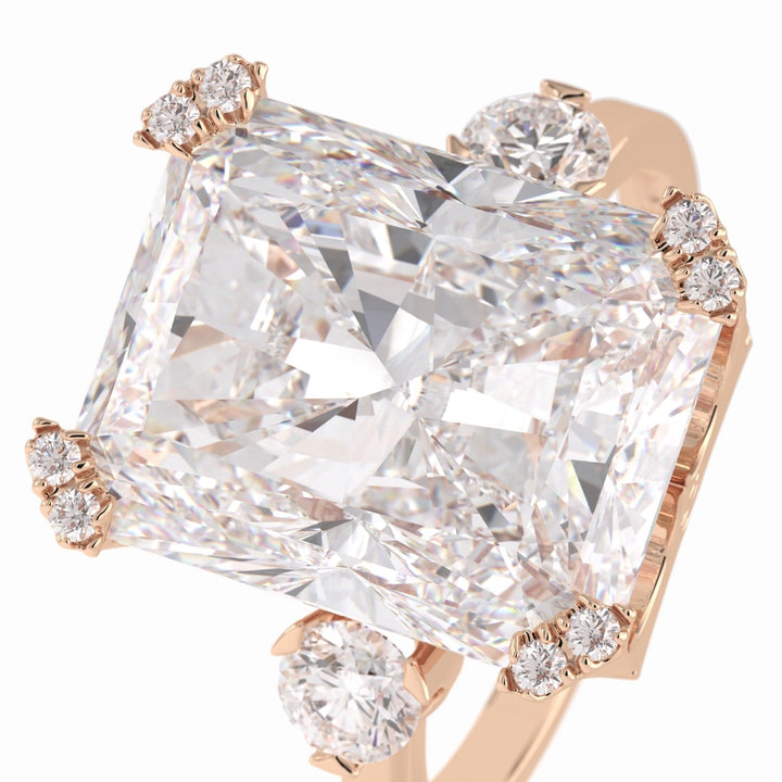 Lab Grown 5.50 CT Radiant Cut Diamond Edwardian Engagement Ring