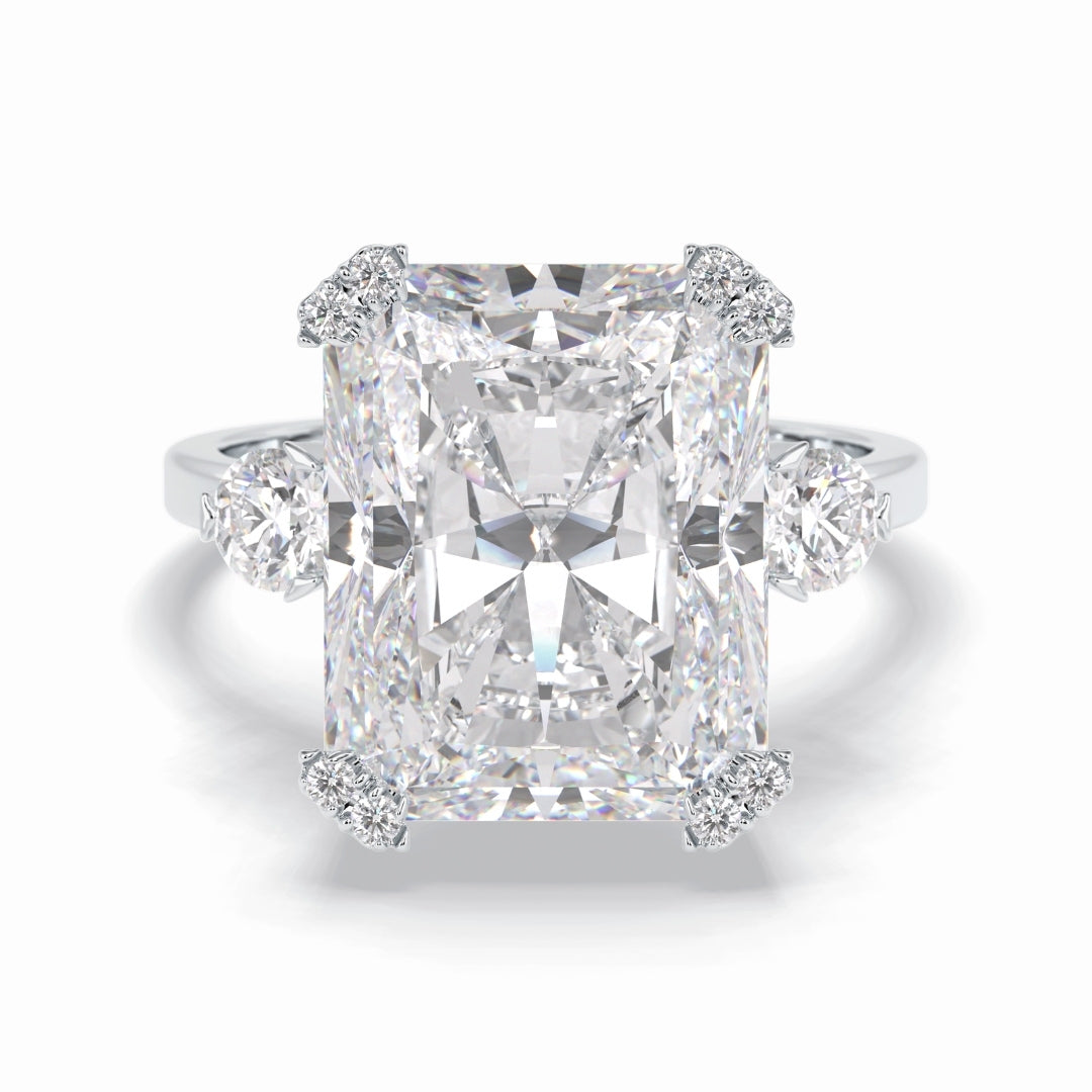 Lab Grown 5.50 CT Radiant Cut Diamond Edwardian Engagement Ring