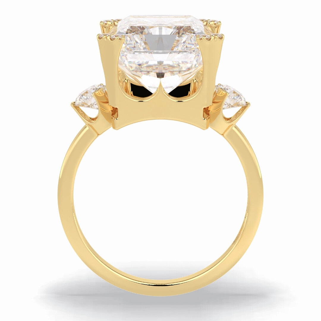 Lab Grown 5.50 CT Radiant Cut Diamond Edwardian Engagement Ring