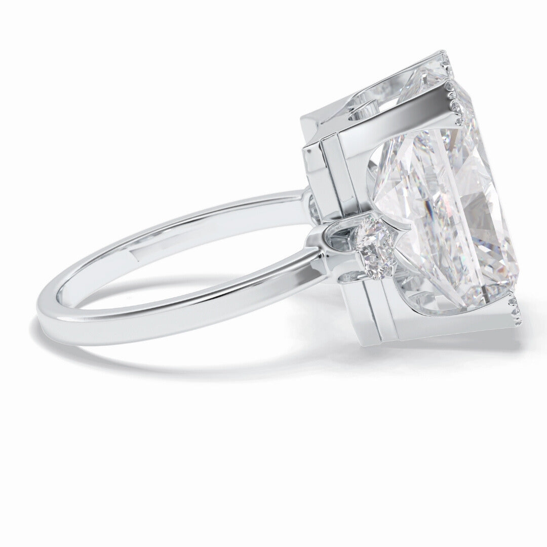 Lab Grown 5.50 CT Radiant Cut Diamond Edwardian Engagement Ring