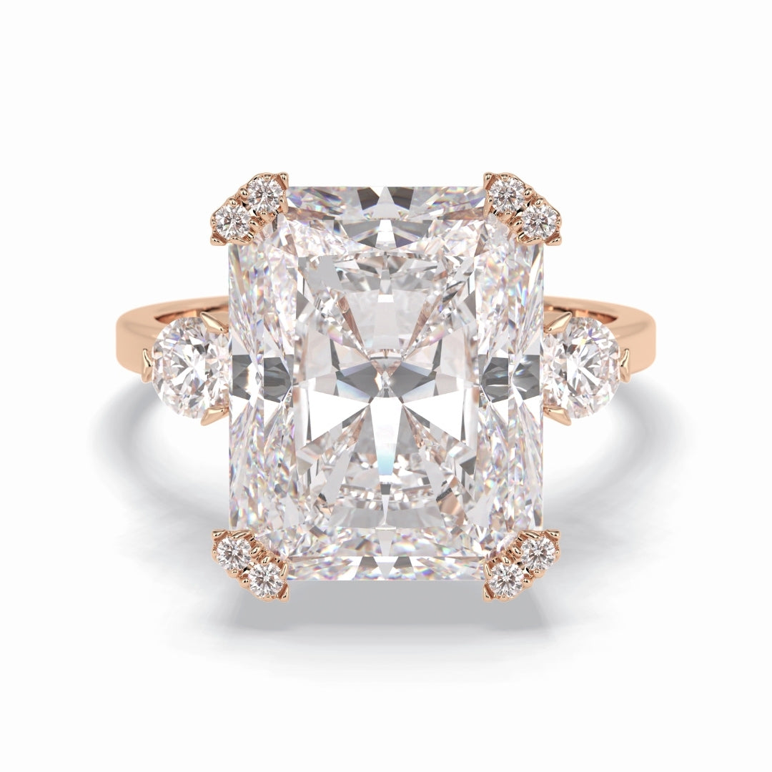 Lab Grown 5.50 CT Radiant Cut Diamond Edwardian Engagement Ring