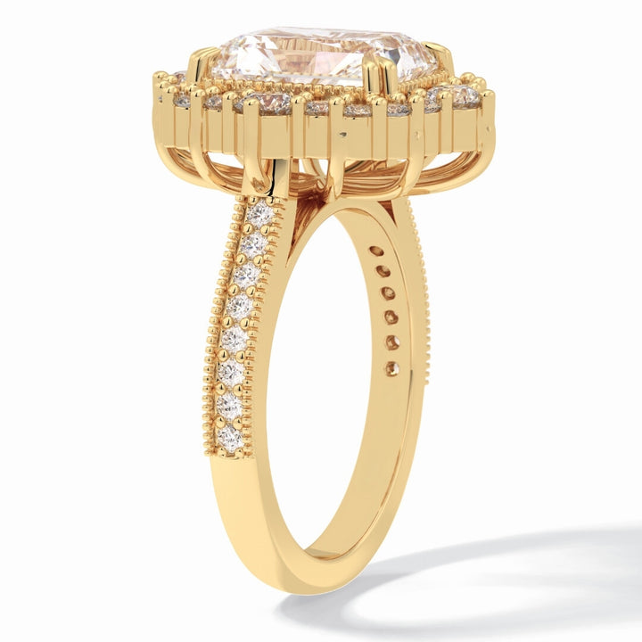 Lab Grown 4.68 CT Radiant Cut Diamond Art Deco Anniversary Ring