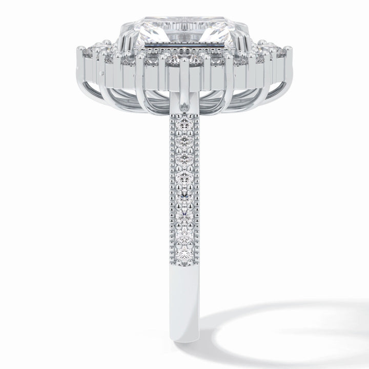 Lab Grown 4.68 CT Radiant Cut Diamond Art Deco Anniversary Ring