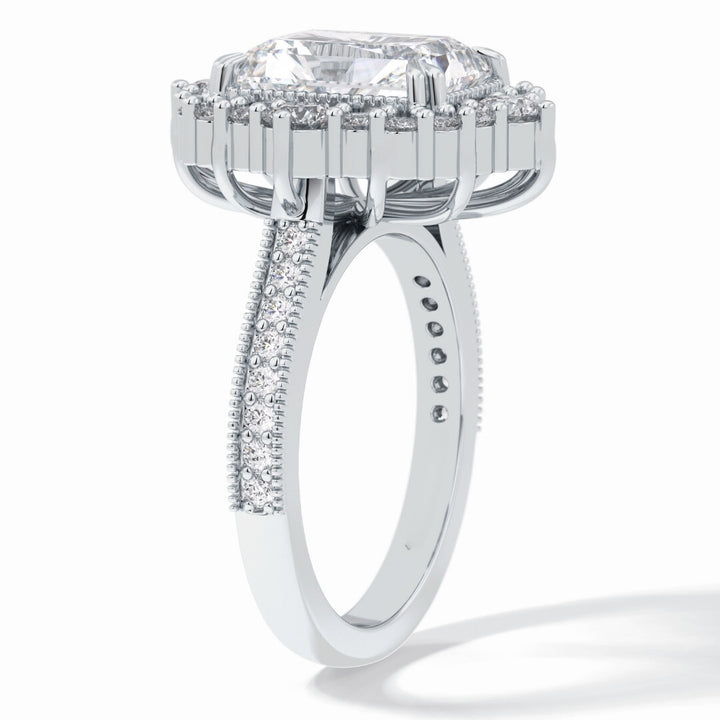 Lab Grown 4.68 CT Radiant Cut Diamond Art Deco Anniversary Ring