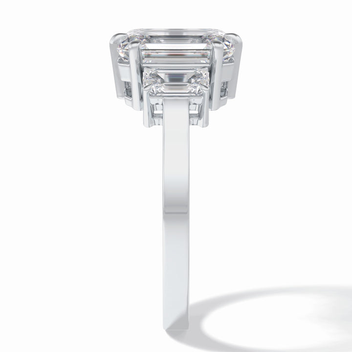 Lab Grown 3.08 CT Emerald Cut Diamond Art Nouveau Handmade Ring