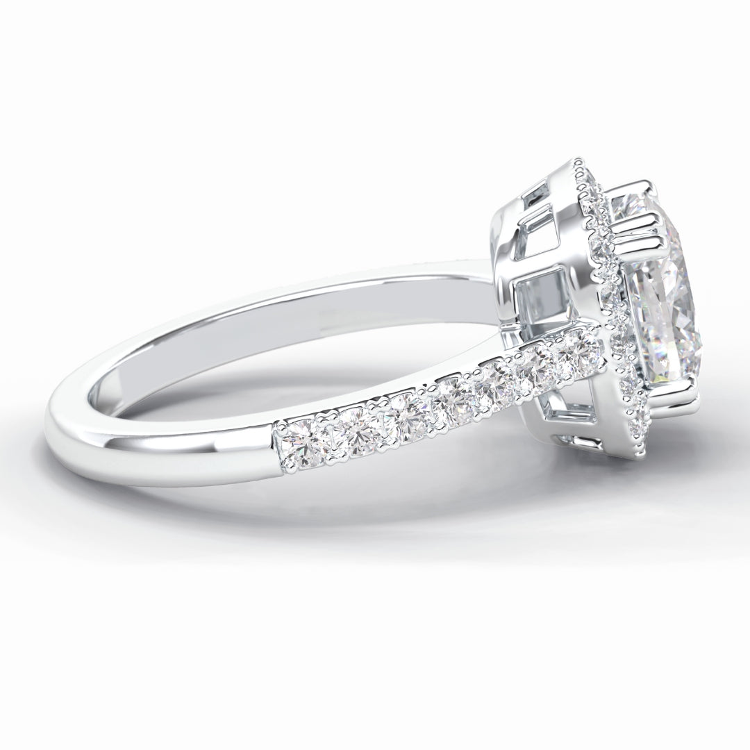 Lab Grown 2.93 CT Cushion Cut Diamond Minimalist Wedding Ring