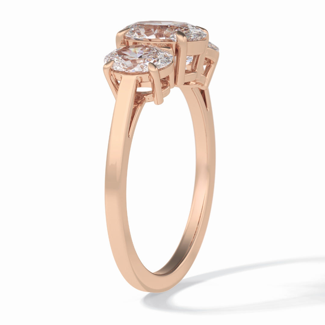 Lab Grown 2.06 CT Oval Cut Diamond Victorian Anniversary Ring