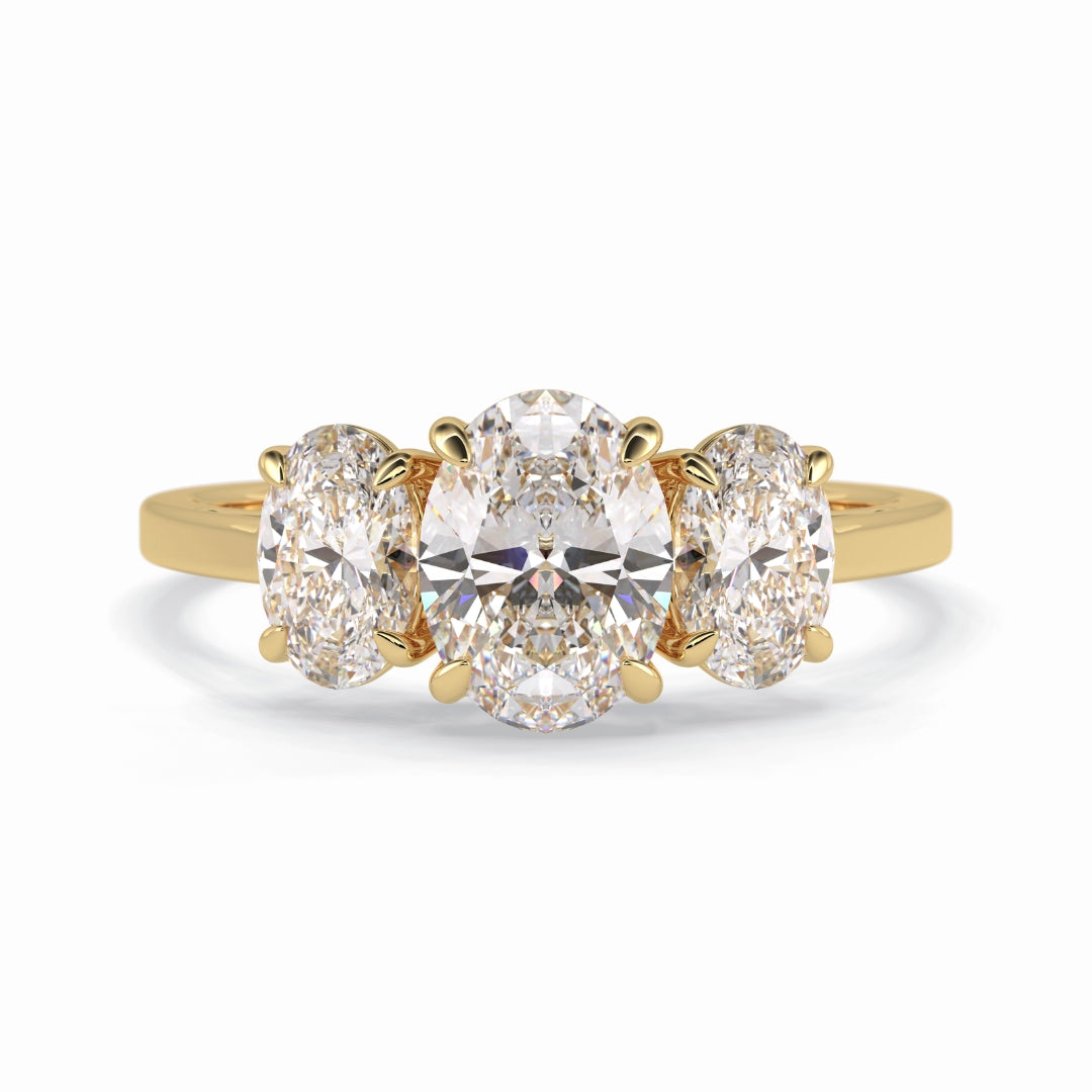 Lab Grown 2.06 CT Oval Cut Diamond Victorian Anniversary Ring