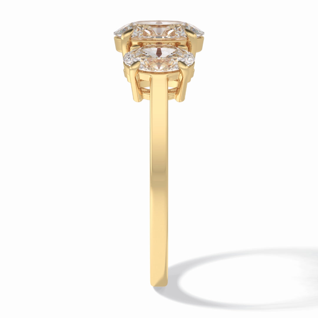 Lab Grown 2.06 CT Oval Cut Diamond Victorian Anniversary Ring