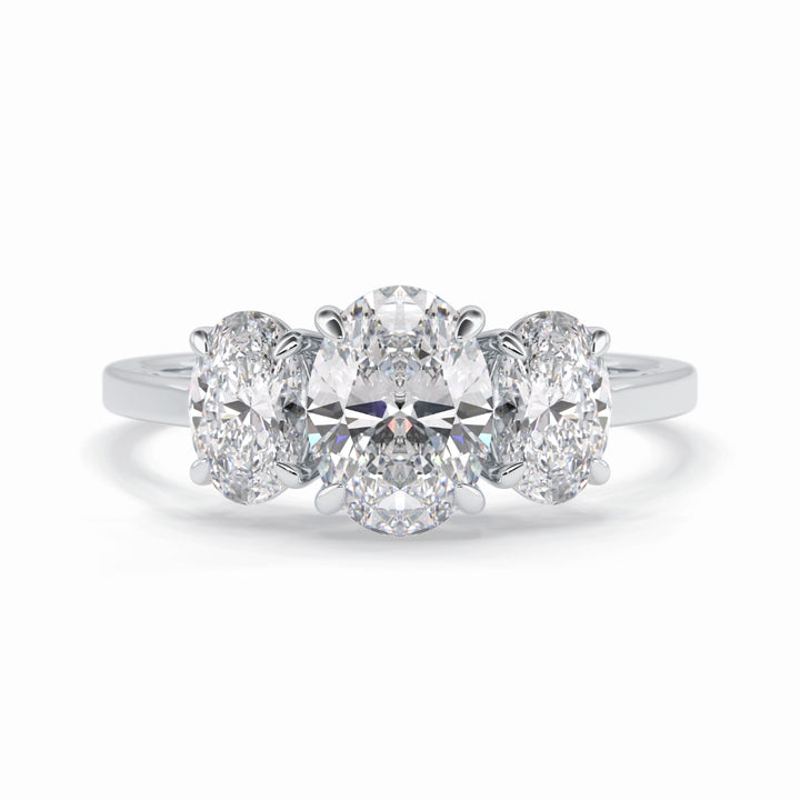 Lab Grown 2.06 CT Oval Cut Diamond Victorian Anniversary Ring