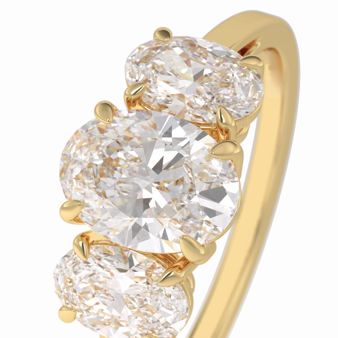 Lab Grown 2.06 CT Oval Cut Diamond Victorian Anniversary Ring