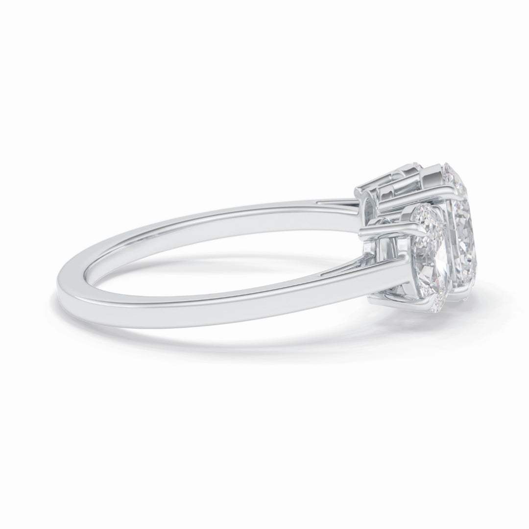 Lab Grown 2.06 CT Oval Cut Diamond Victorian Anniversary Ring