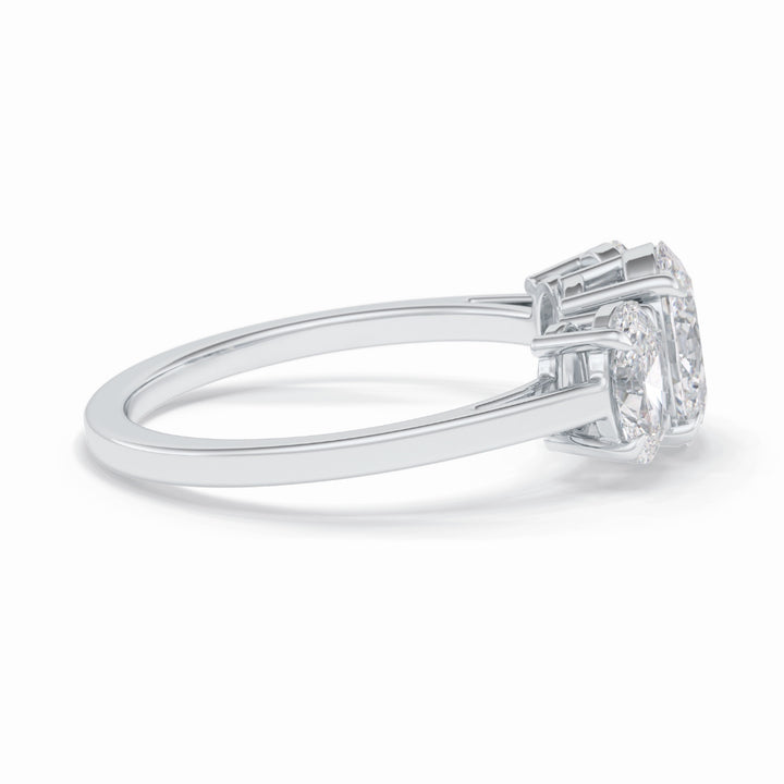 Lab Grown 2.06 CT Oval Cut Diamond Victorian Anniversary Ring