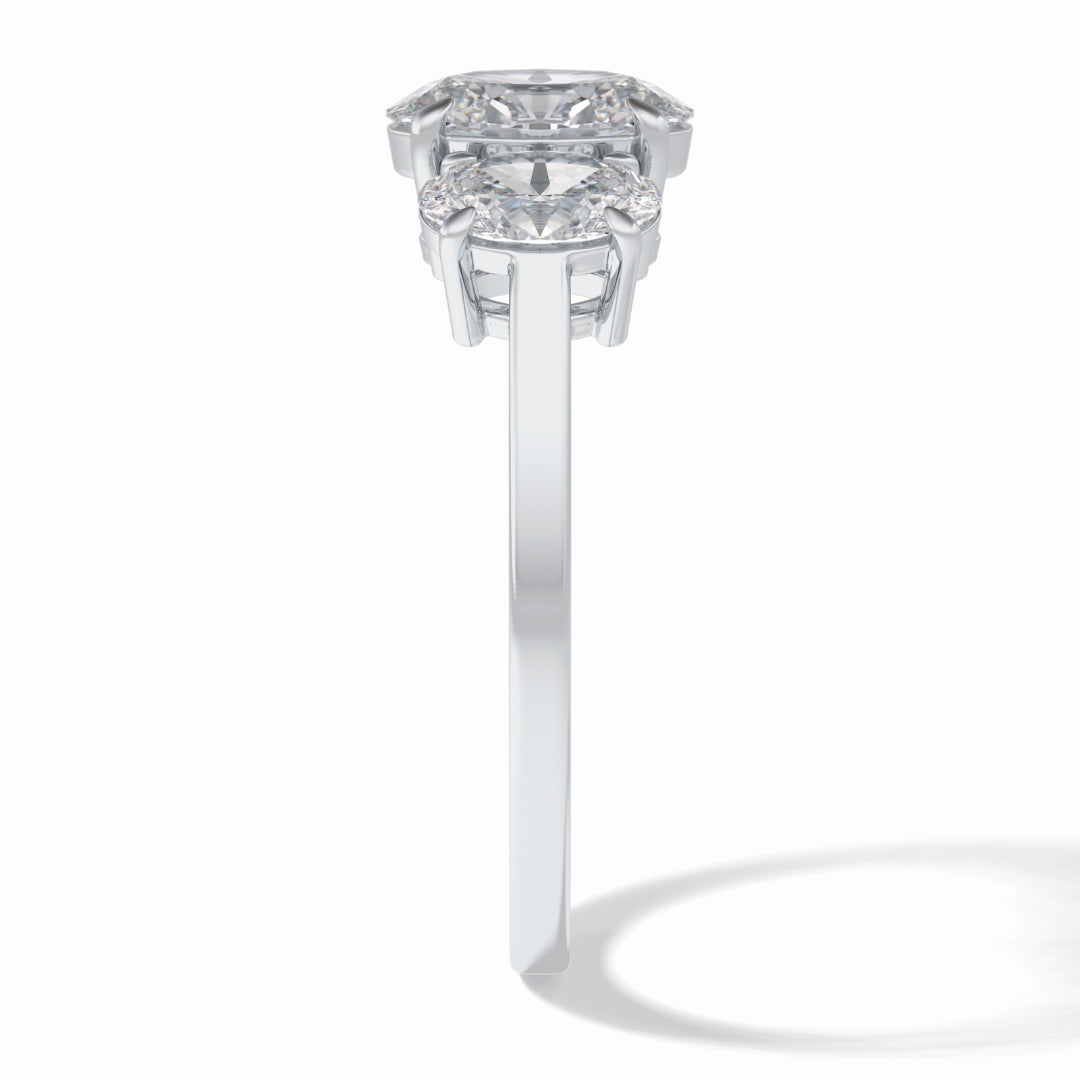 Lab Grown 2.06 CT Oval Cut Diamond Victorian Anniversary Ring