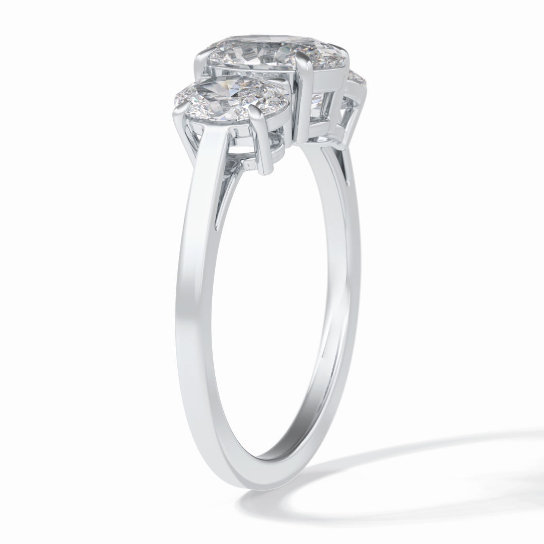 Lab Grown 2.06 CT Oval Cut Diamond Victorian Anniversary Ring