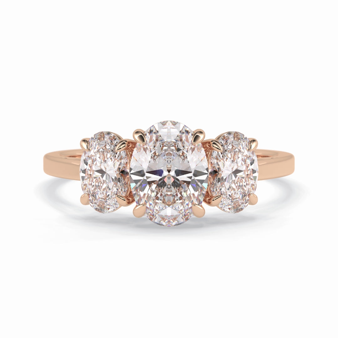 Lab Grown 2.06 CT Oval Cut Diamond Victorian Anniversary Ring