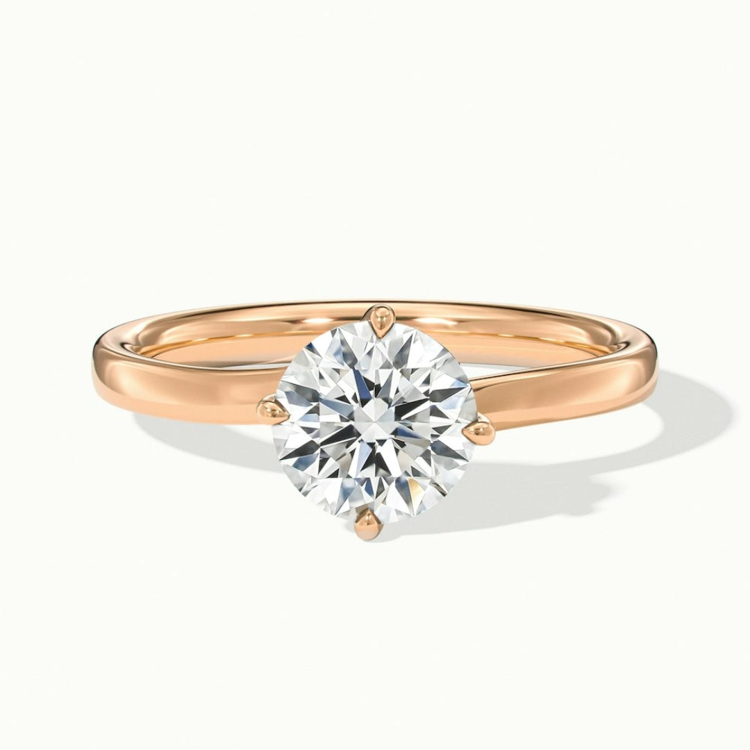 Lab Grown 1.00 CT Round Cut Diamond Art Deco Engagement Ring