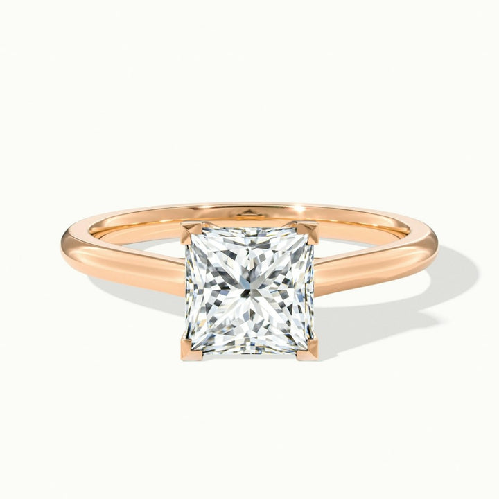 Lab Grown 1.20 CT Princess Cut Diamond Art Nouveau Wedding Ring