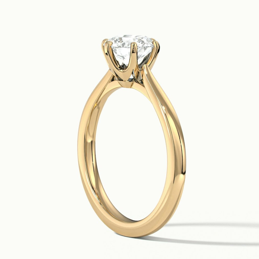 Lab Grown 2.00 CT Round Cut Diamond Mid-Century Anniversary Ring