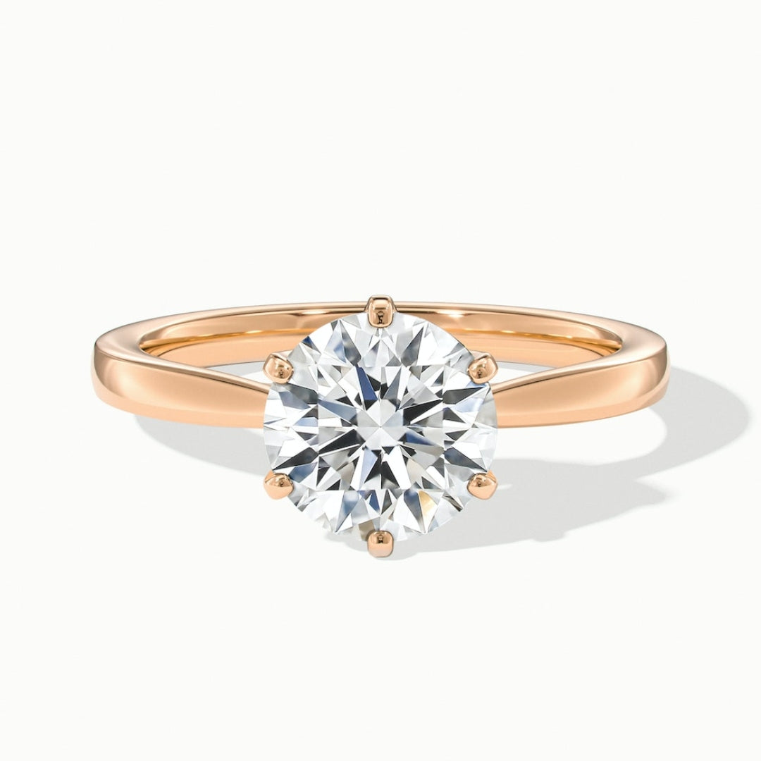 Lab Grown 2.00 CT Round Cut Diamond Mid-Century Anniversary Ring