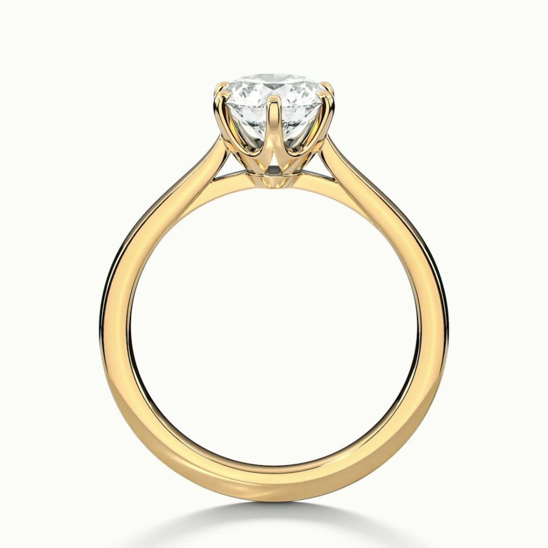 Lab Grown 2.00 CT Round Cut Diamond Mid-Century Anniversary Ring