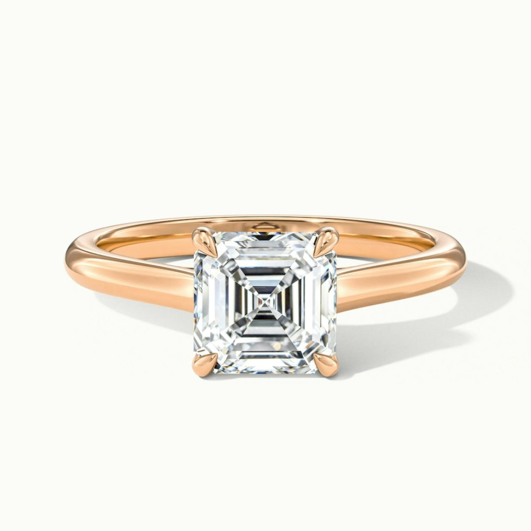 Lab Grown 1.50 CT Asscher Cut Diamond Victorian Engagement Ring