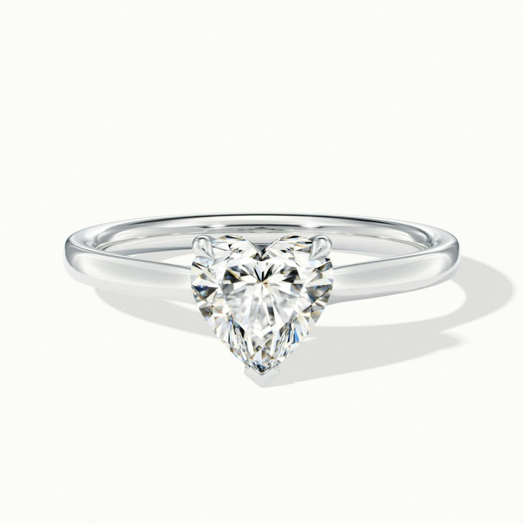 Lab Grown 1.32 CT Heart Cut Diamond Boho & Hippie Anniversary Ring