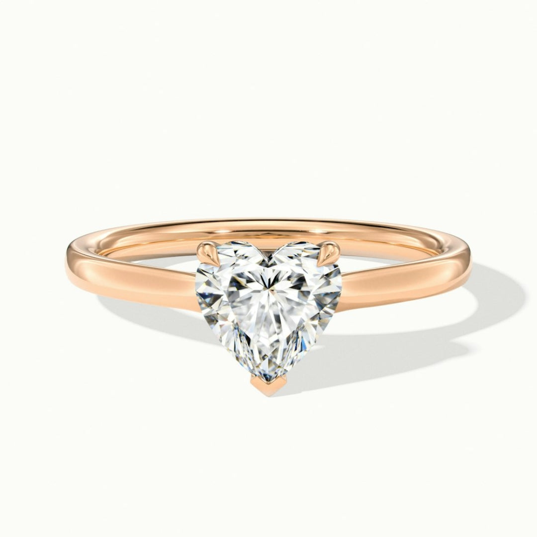 Lab Grown 1.32 CT Heart Cut Diamond Boho & Hippie Anniversary Ring