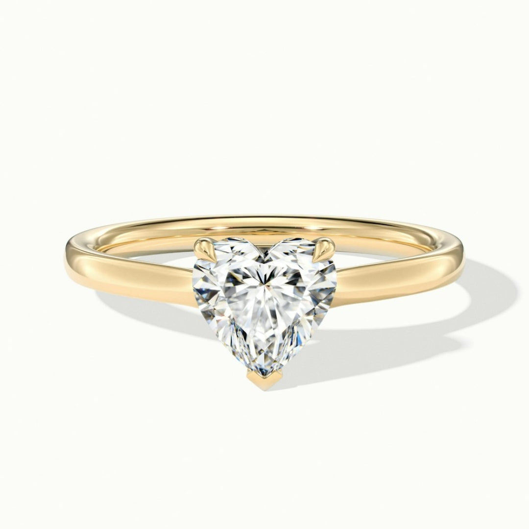 Lab Grown 1.32 CT Heart Cut Diamond Boho & Hippie Anniversary Ring