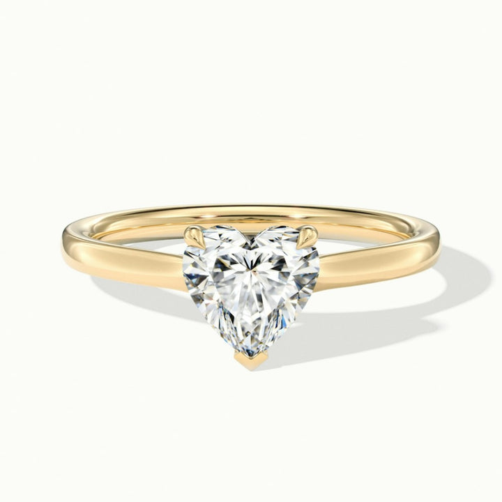 Lab Grown 1.32 CT Heart Cut Diamond Boho & Hippie Anniversary Ring