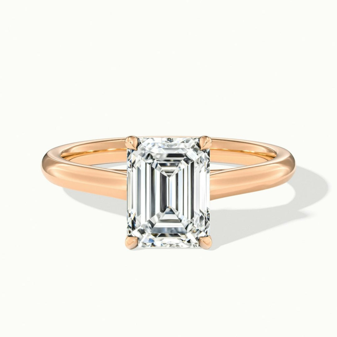 Lab Grown 1.60 CT Emerald Cut Diamond Edwardian Wedding Ring