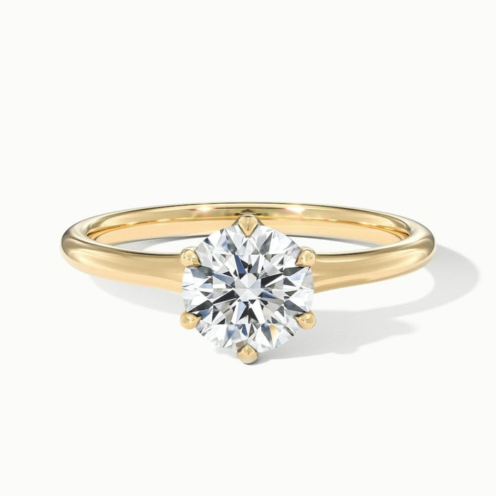 Lab Grown 1.00 CT Round Cut Diamond Gothic Anniversary Ring