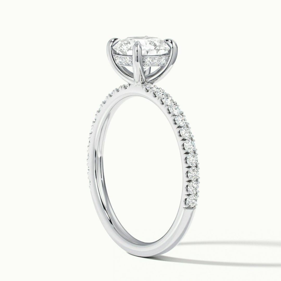 Lab Grown 2.16 CT Round Cut Diamond Art Nouveau Engagement Ring