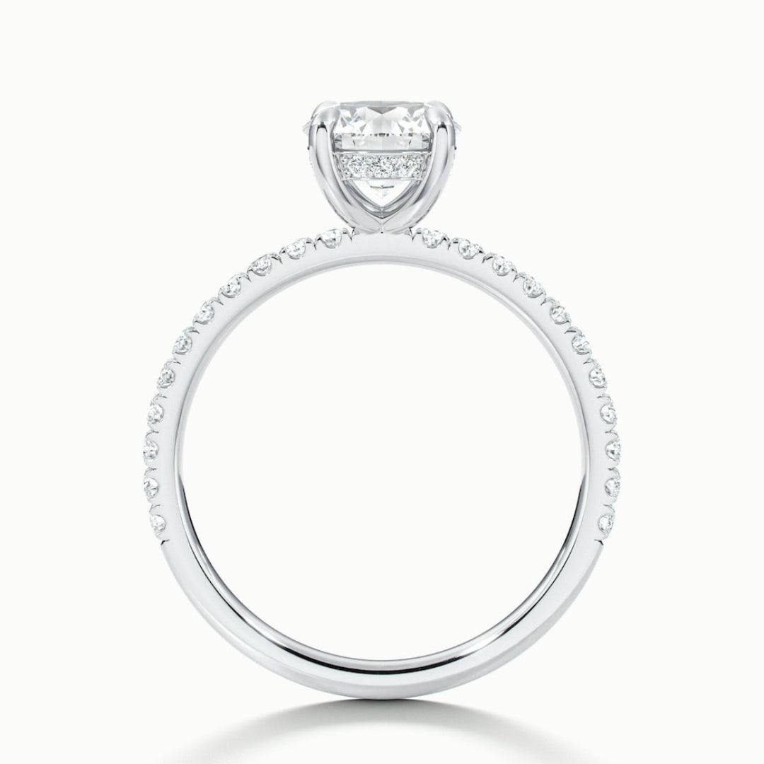 Lab Grown 2.16 CT Round Cut Diamond Art Nouveau Engagement Ring