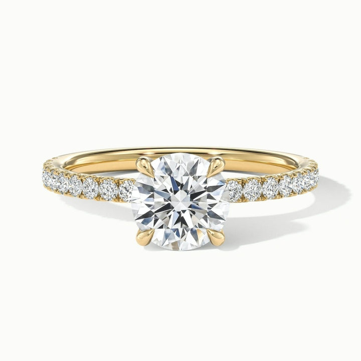 Lab Grown 2.16 CT Round Cut Diamond Art Nouveau Engagement Ring