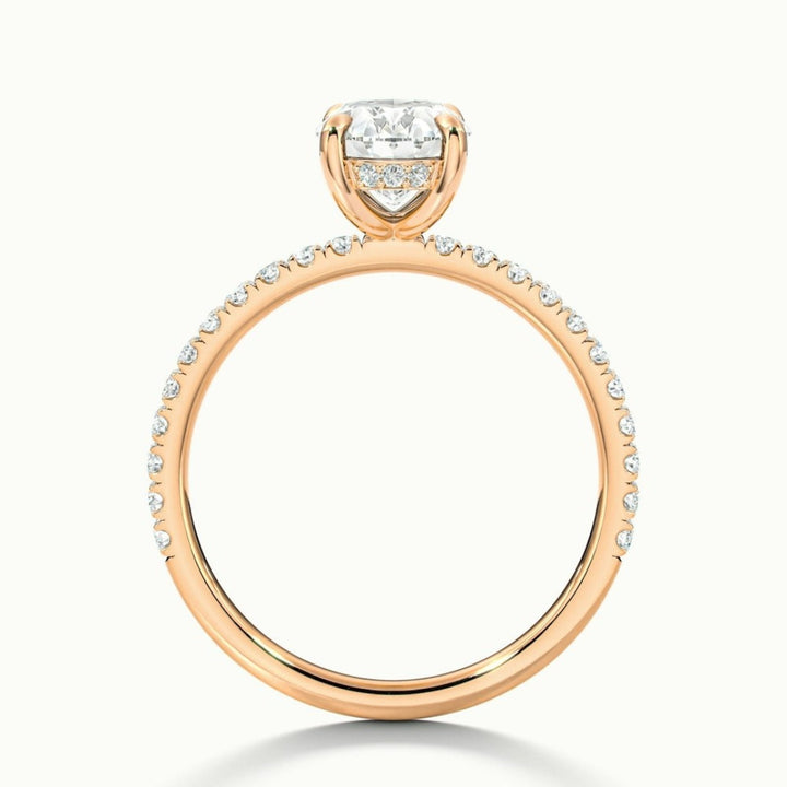 Lab Grown 2.34 CT Oval Cut Diamond Mid-Century Wedding Ring