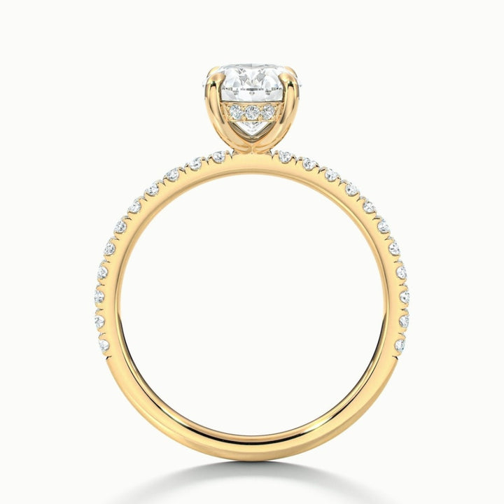 Lab Grown 2.34 CT Oval Cut Diamond Mid-Century Wedding Ring