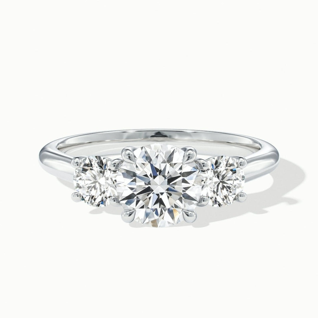 Lab Grown 2.48 CT Round Cut Diamond Victorian Handmade Ring